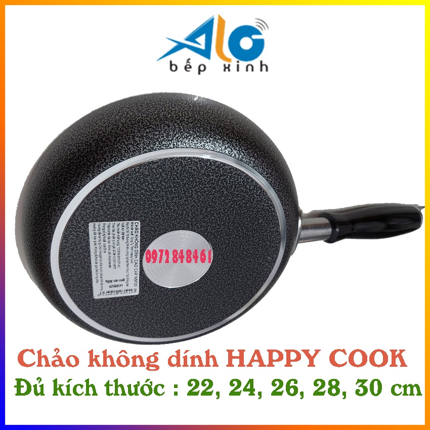 Chảo chống dính Happycook / Chảo không dính - chảo trơn - SIZE 16, 18, 22, 24, 26, 28, 30 cm - BH 6 tháng - Alo Bếp xinh