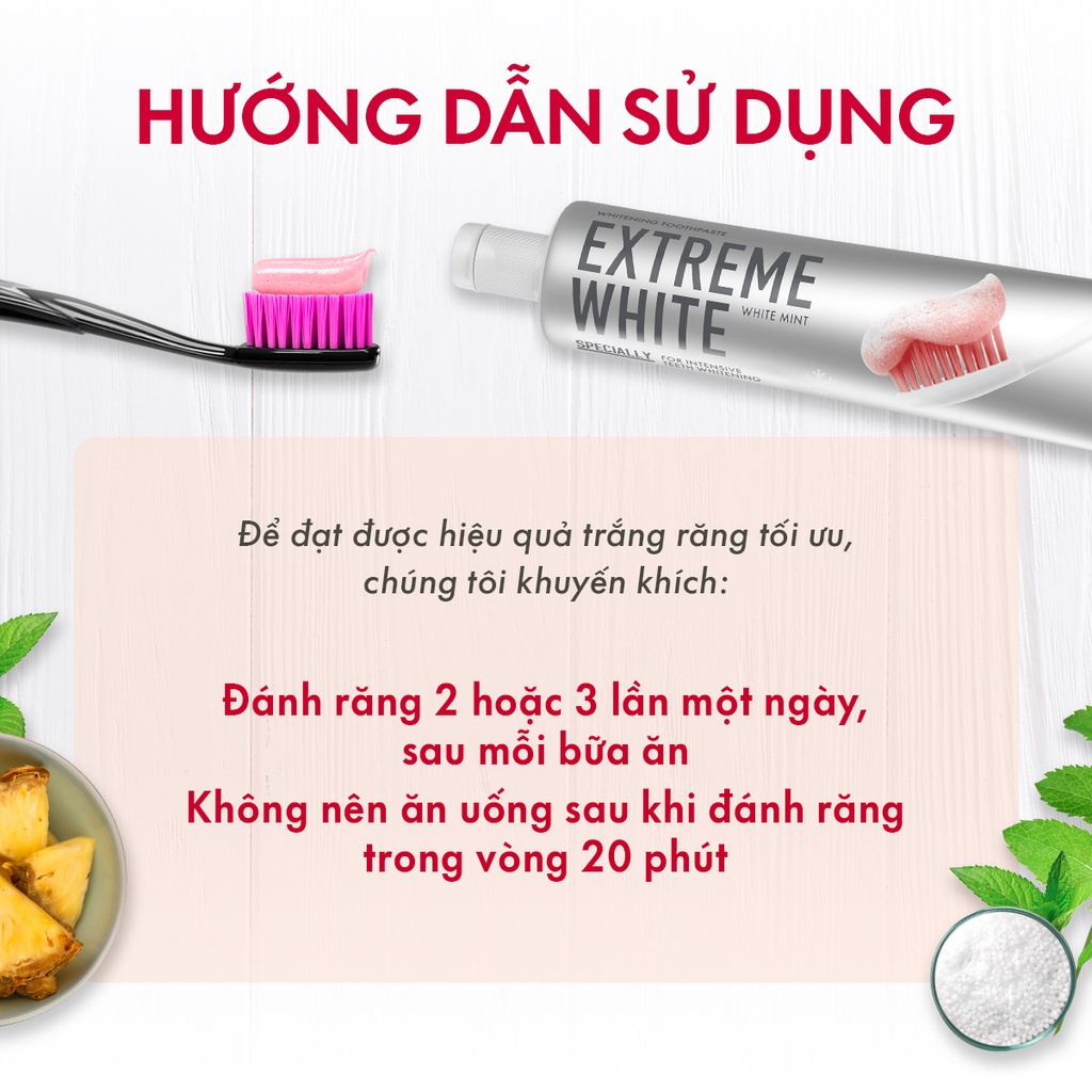 Kem đánh răng trắng răng, thơm miệng SPLAT Extreme White làm sáng men răng, ngừa sâu răng, chiết xuất thiên nhiên 75ml