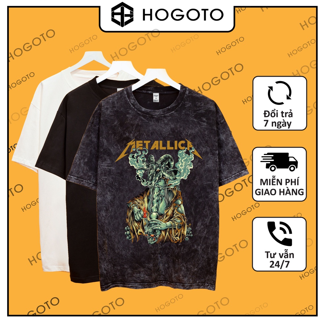 Áo thun METALIC Dê Hogoto shop , Áo thun unisex nam nữ form rộng oversize chất liệu 100% Cotton
