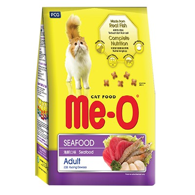 [ Me-o Seafood Adult 1,2kg ] hạt khô cho mèo vị hải sản