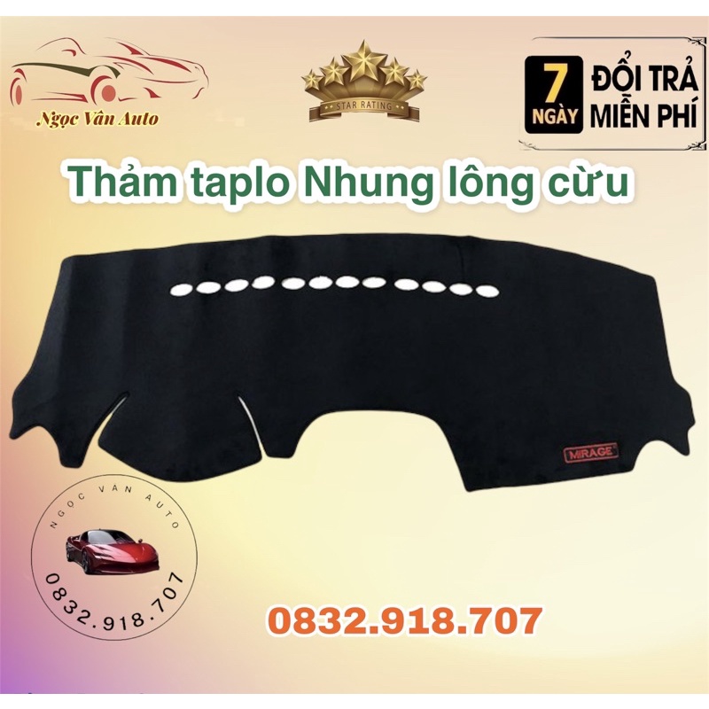 Thảm taplo nhung Mirage 2015 - 2021, nhung lông cừu có chống trượt