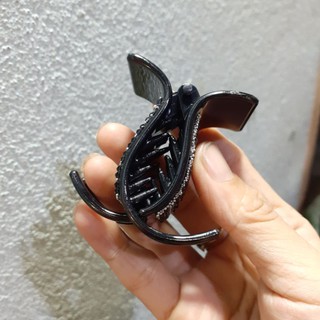 Kẹp tóc 5 răng đính hạt màu đen (Ảnh thật)