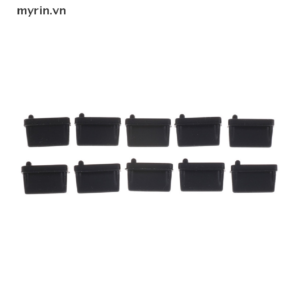Set 10 Nút Cao Su Bịt Ổ Cắm USB Chống Bụi Hình Chữ A Màu Đen
