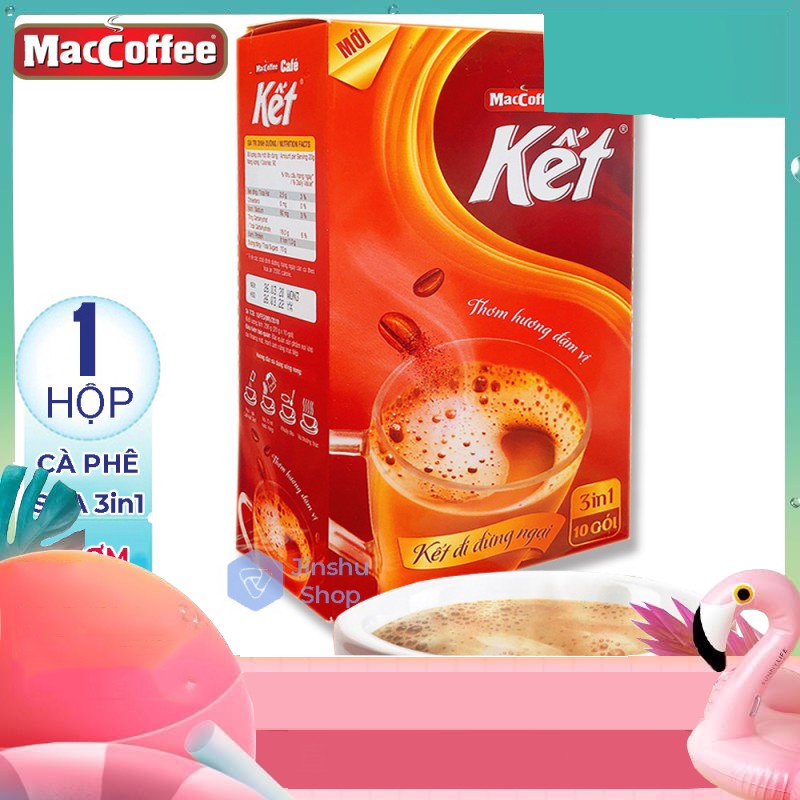 NXG [ VỊ NGON ĐẬM ĐÀ ] 01 Hộp x 10 gói (200gr) Cà phê sữa 3in1 Kết MacCoffee (Date: 03/2022) NXG