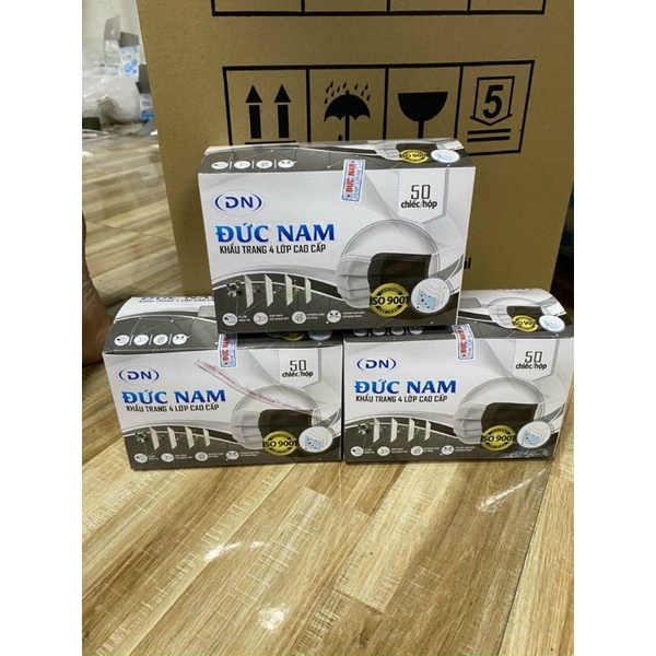 Hộp 50 Chiếc Khẩu Trang Y tế 4 lớp Kháng Khuẩn, Ngăn Khói Bụi Độc Hại Có Đầy Đủ GIẤY TỜ và dập Logo