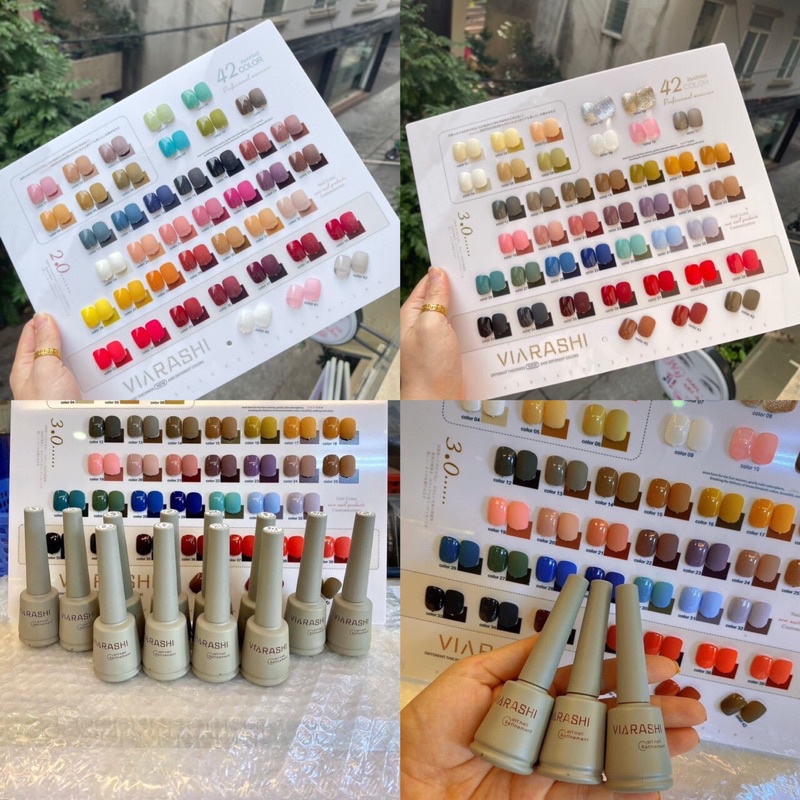 Sét sơn gel  viarashi 42 màu tặng kèm cặp base top + bảng màu