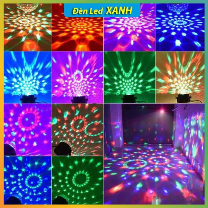 Đèn led, đèn trang trí xoay 7 màu tích hợp cảm ứng nháy theo nhạc dùng cho gia đình, phòng Karaoke, phòng bay...