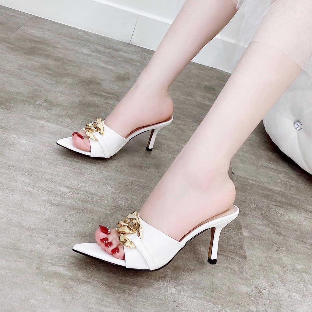 Dép, Guốc nữ quai xích vàng cao cấp - D197