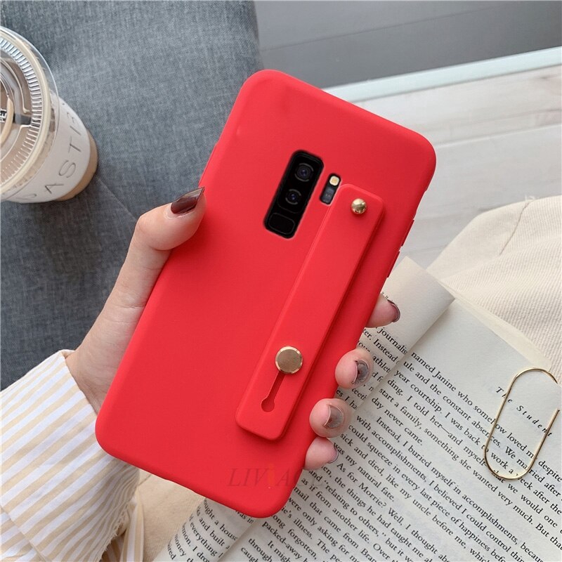 Ốp điện thoại silicon có tay xỏ ngón tay cho Samsung Galaxy Note 8 9 S9+ S8 S9 Plus S7 Edge