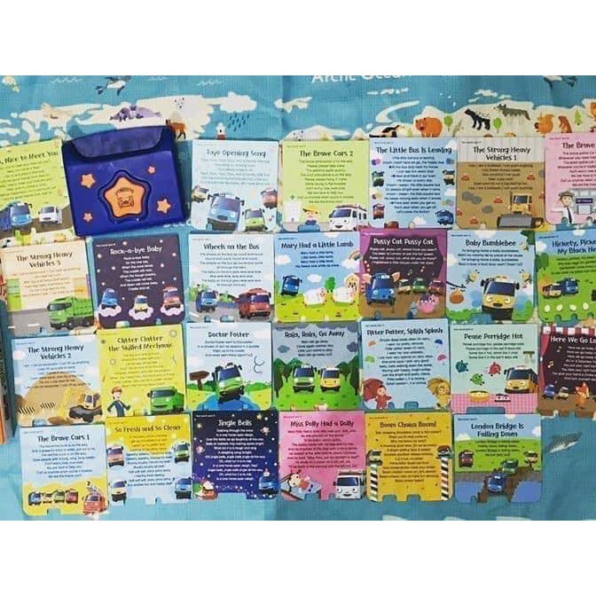 Bộ thẻ phát nhạc học tiếng Anh Tayo xe bus nhỏ cùng hãng Pororo toygarden