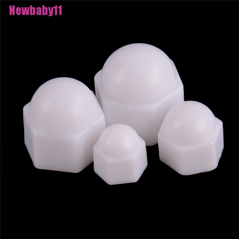 Set 10 Nắp Đậy Đai Ốc Lục Giác M6 M8 M10 M12 Màu Trắng