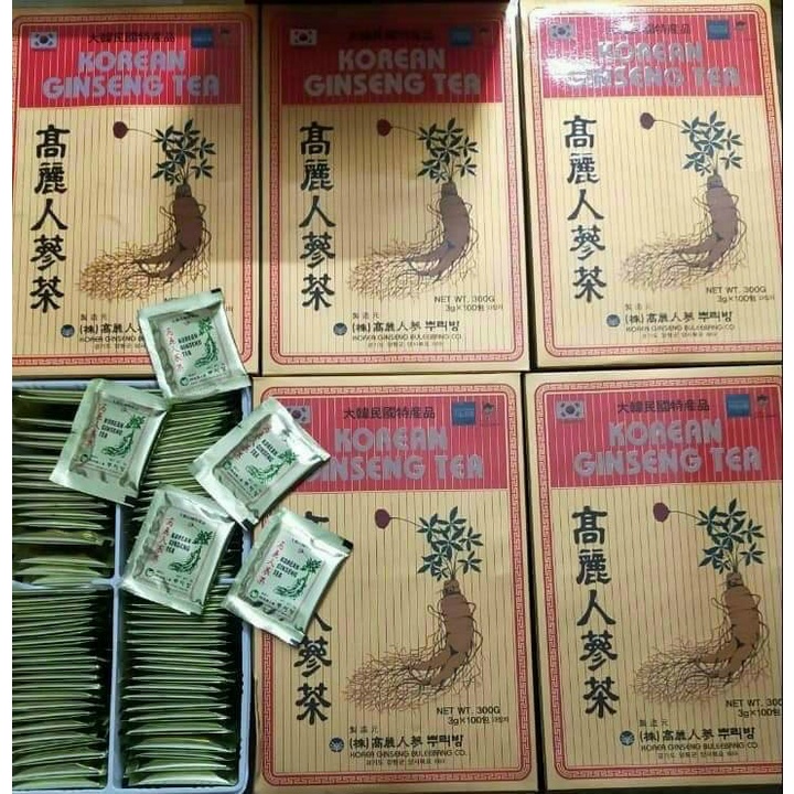 Trà Hồng Sâm Korea Red Ginseng Hàn Quốc Hộp 100 gói x 3gr