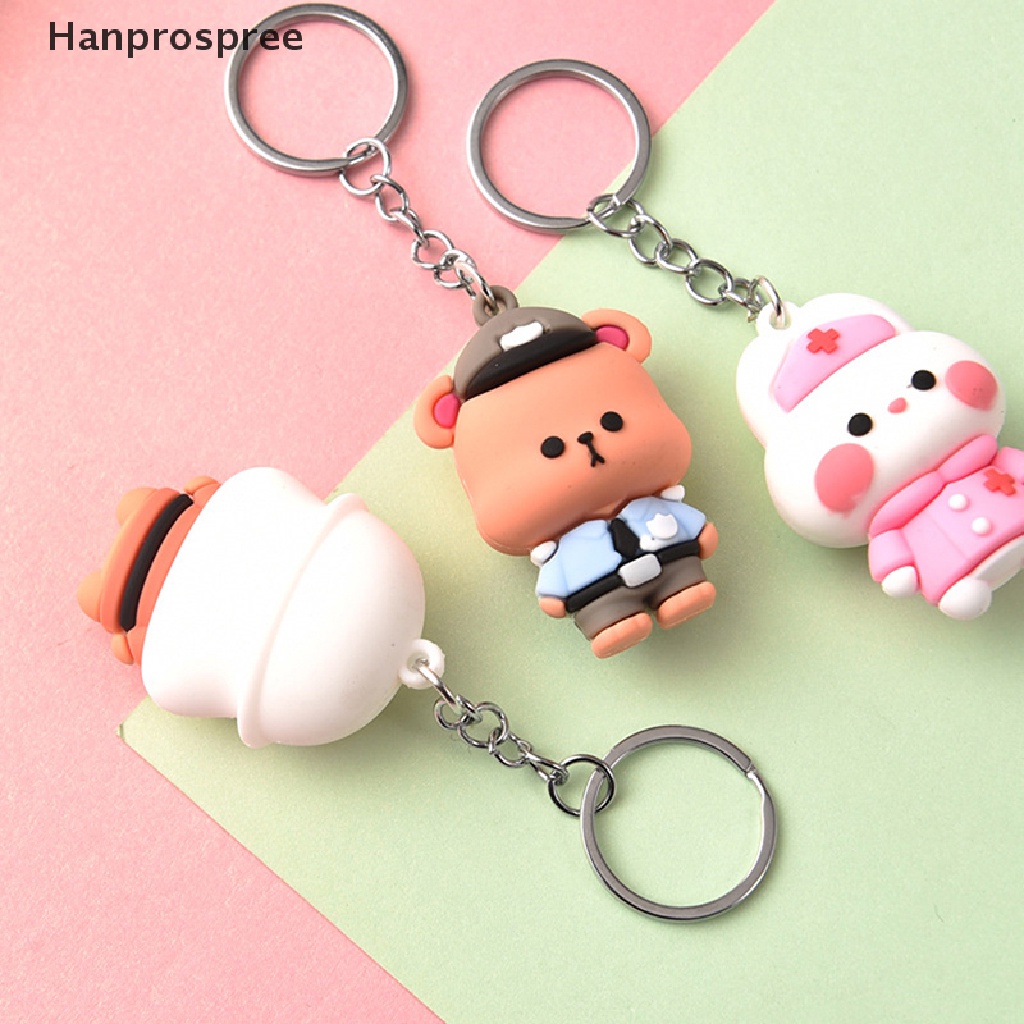 Hanprospree &gt; Móc Khóa Búp Bê Hoạt Hình Ba Chiều Bằng Nhựa Mềm Sáng Tạo