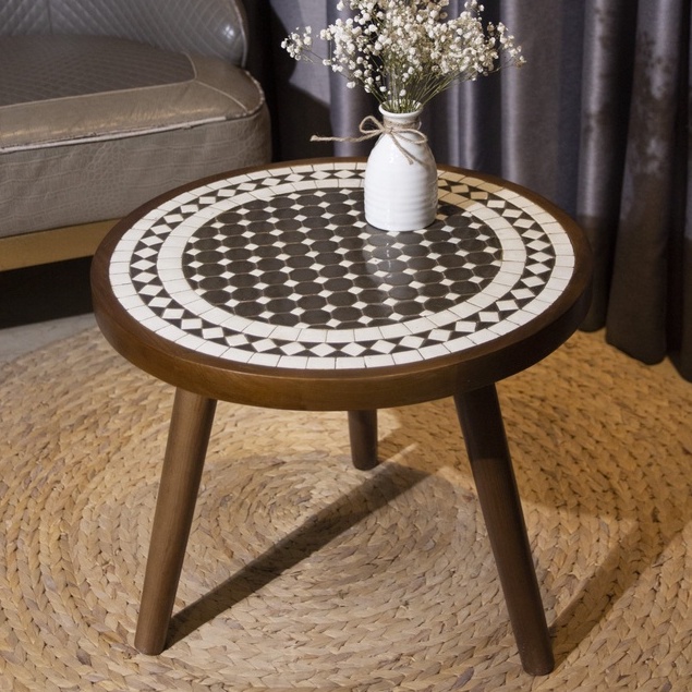 Bàn Trà MOSAIC Bàn Cafe Tròn Gốm Sứ Cao Cấp Mẫu Mã Đa Dạng