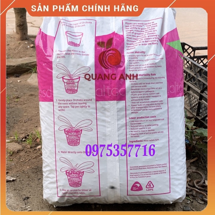 FreeShip 1kg Vỏ thông Orchiata New Zealand - giá thể trồng hoa lan cao cấp