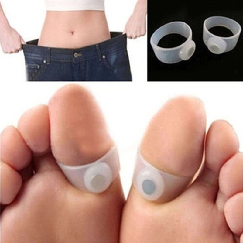 2 Nhẫn Silicone Có Nam Châm Đeo Ngón Chân Tiện Lợi