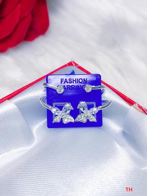 Bông tai nữ bạc đẹp xinh xắn, khuyên tai kẹp vành hình cánh bướm / Trang sức Bibi silver cam kết hàng chuẩn