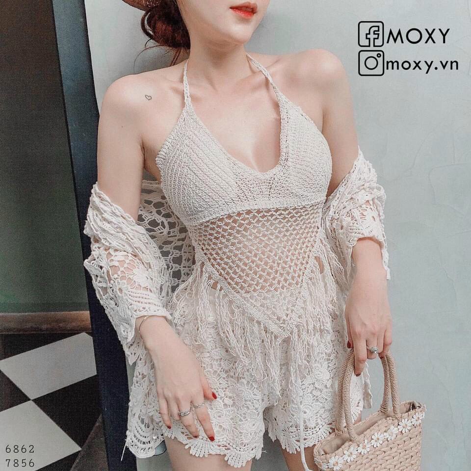 SÉT ÁO CHOÀNG MẮT TO+ ÁO BRA TAM GIÁC+ QUẦN REN | BigBuy360 - bigbuy360.vn