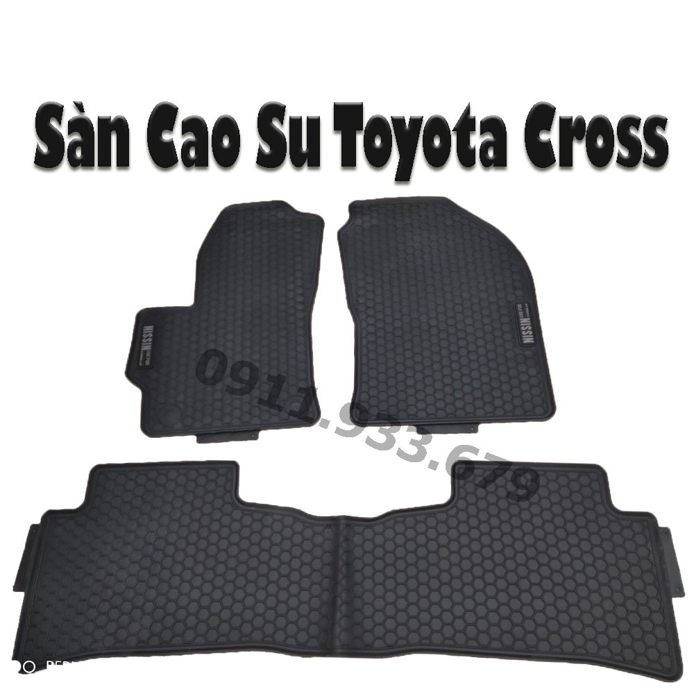 Lót Sàn Cao Su Đúc Toyota Cross 2020 2021 2022  ko mùi - Chữ Trắng
