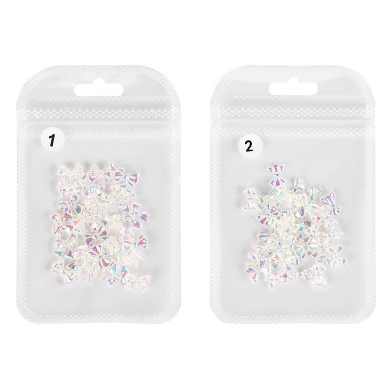 [Hàng mới về] Set 30 Phụ Kiện Trang Trí Móng Tay Hình Nơ 3d Bằng Nhựa Resin Nhiều Màu Dành Cho Nữ