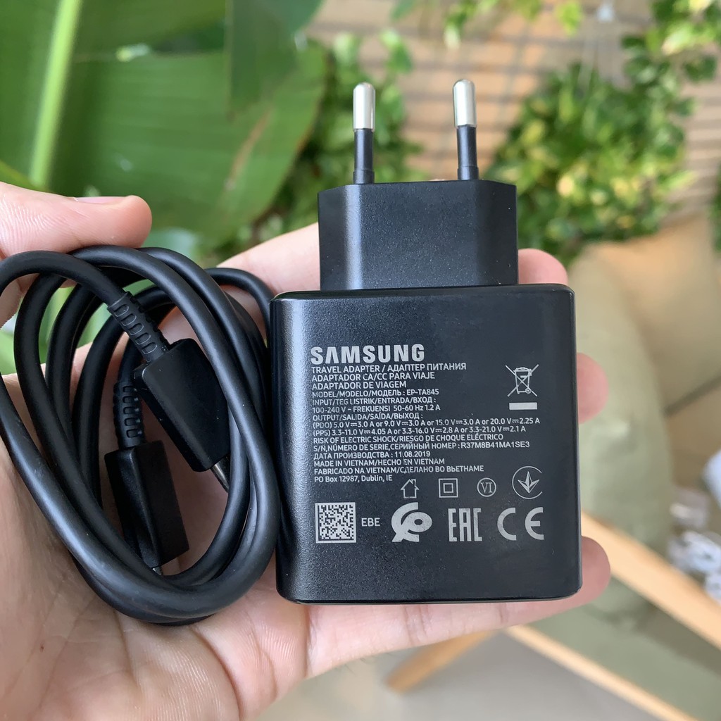 Bộ Sạc Nhanh Samsung 45W cho Samsung Not10/Not10plus/S20/S20lus và nhiều dòng máy khác Bảo Hành 1 Đổi 1(Tặng Bào đựng)