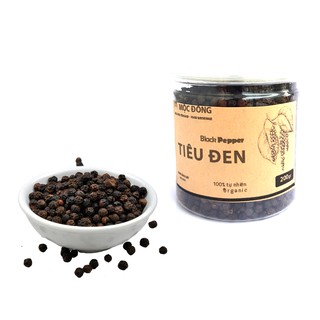 Hộp 200gr Tiêu Mộc Đông- Tiêu đen nguyên hạt sấy khô đặc sản Đắk Lắk không pha gia vị của người Việt