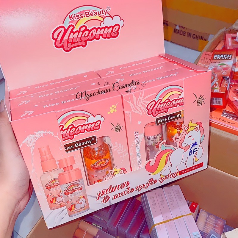 BỘ ĐÔI KEM LÓT VÀ XỊT KHOÁNG UNICORN KISSBEAUTY | BigBuy360 - bigbuy360.vn