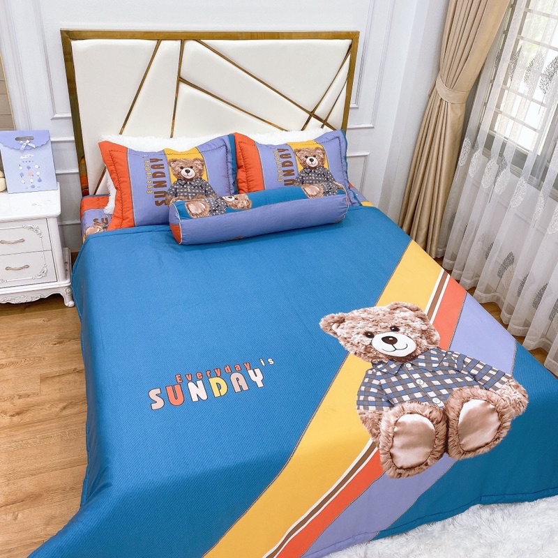 Bộ Ga gối chăn hè Cotton Organic cao cấp, ga phủ trần bông (Nhắn tin/ Ghi chú chọn mẫu) | BigBuy360 - bigbuy360.vn