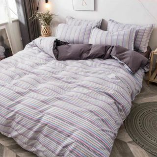Bộ chăn ga gối cotton poly tim nhí