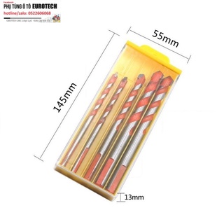 Bộ 5 ⚡mũi khoan⚡ đa năng khoan gạch,khoan đá,khoan kính,khoan gỗ,khoan nhôm thép mỏng đường kính 6-12mm [BẢO HÀNH 1 NĂM]