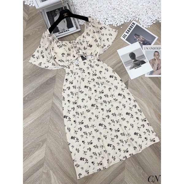 [SALE]-Váy hoa nhí be cúp ngực đan dây hở eo hót hit