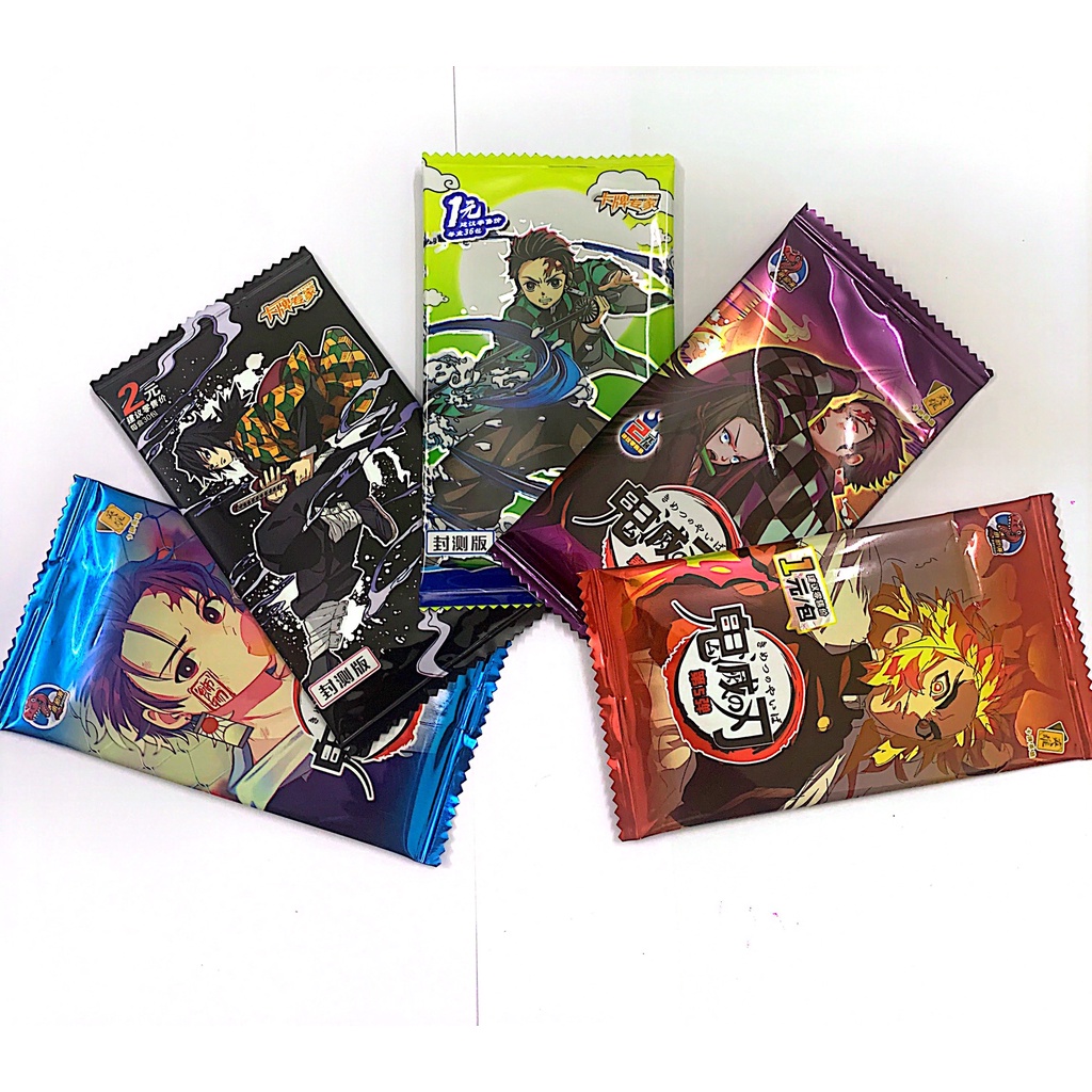 Thẻ nhân phẩm Kimetsu No Yaiba 1 pack gồm 5 thẻ, mua 10 tặng 1