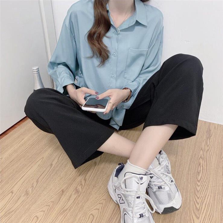 Gh6 Áo sơ mi nữ dài tay phong cách Ulzzang Hàn Quốc nhiều màu freesize dưới 60kg