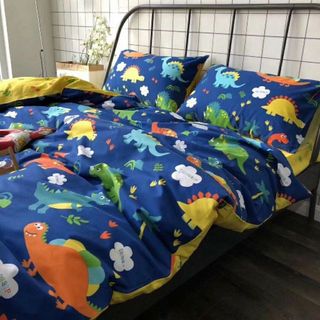 Set chăn ga poly cotton khủng long mẫu mới về (kèm ảnh thật)