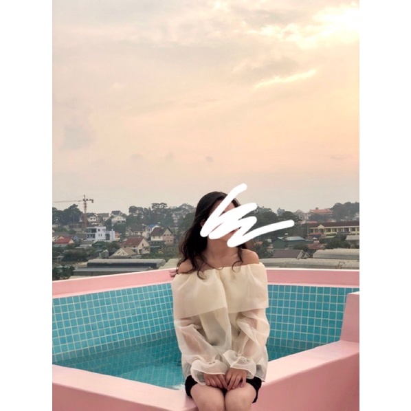 (SẴN) Lala.Clothing Áo voan trễ vai tiểu thư M247