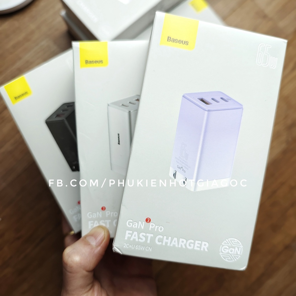 Củ sạc nhanh PD Baseus 65W GaN 3 Pro USB QC 4.0 3.0 AFC SCP USB PD 65 W IP 13 Pro max