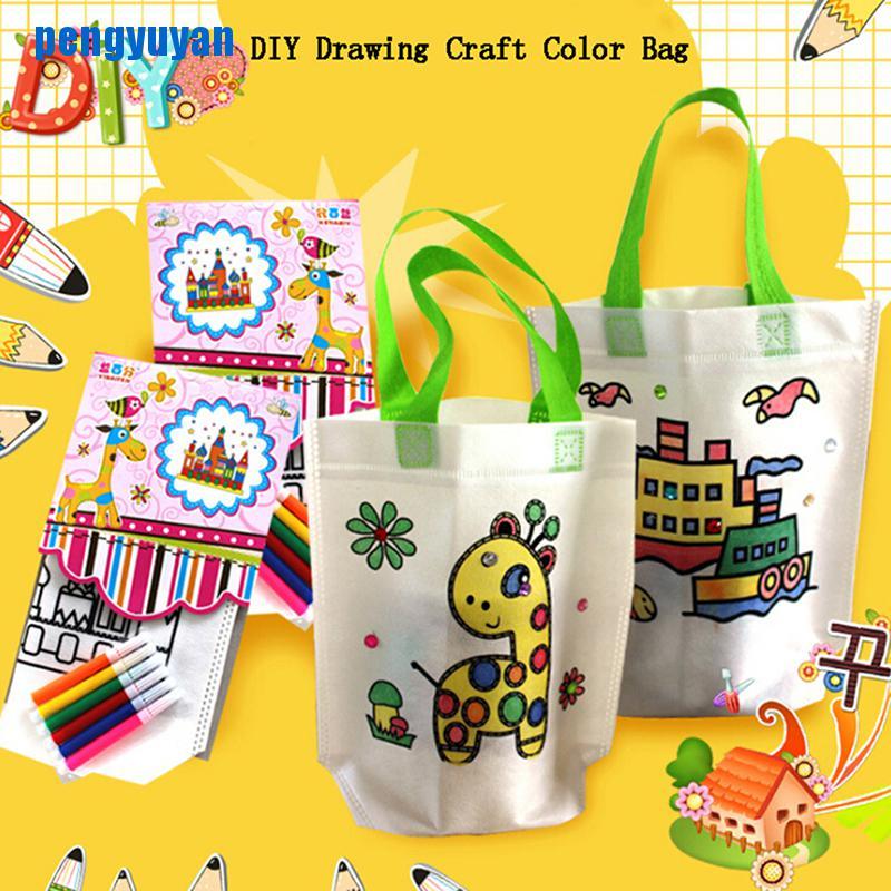 [peng] 1Pc kids diy drawing craft color bag children learning educational drawing toys [vn]