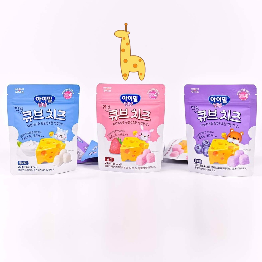 Pho Mai Ăn Dặm Trái Cây Sấy Khô Ildong Hàn Quốc Nguyên Liệu Tự Nhiên An Toàn 3 Vị Dâu Việt Quất Tự Nhiên