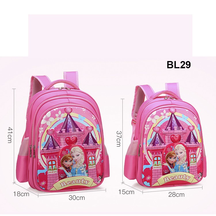 Balo bé gái công chúa kiểu dáng 3D đáng yêu, chống thấm nước, vải siêu tốt BL29 size lớn