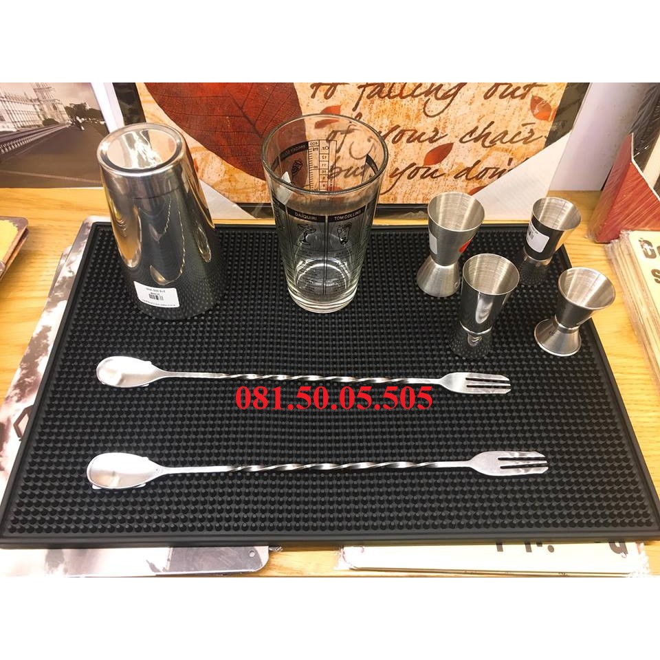 Thảm Lót Cao Su Quầy Bar, Thảm bar pha chế, Thảm để đồ dụng cụ làm tóc chuyên dụng (Rubber Bar Mat) với kích cỡ 45x30cm