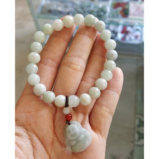 Vòng tay bình an ngoc phỉ thúy mix phật di lặc
