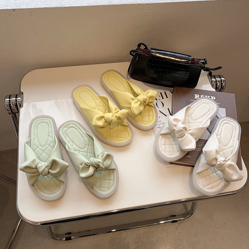 Dép Nữ Đế Mềm Đính Nơ Thời Trang