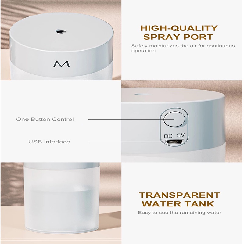 Máy khuếch tán tinh dầu 260mL có đèn LED nhiều màu chất lượng