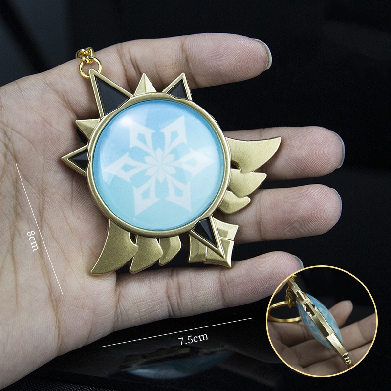 ( TRUNG ) Móc khóa kim loại mô hình Vision GENSHIN IMPACT ver MONDSTADT 8cm game anime chibi