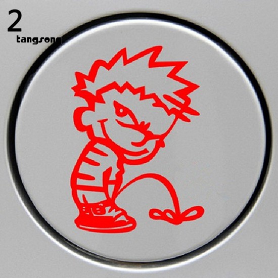 Đề can trang trí nắp bình xăng xe ô tô hình cậu bé dễ thương