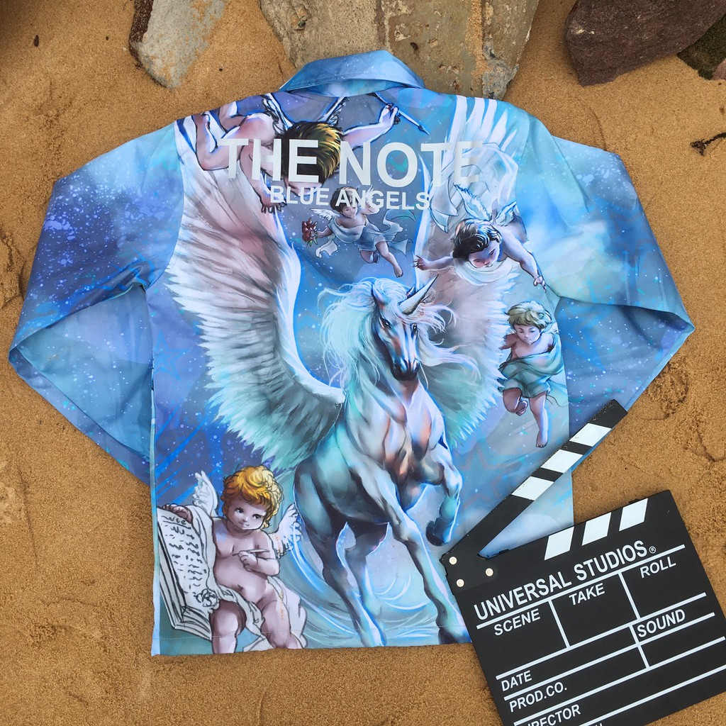 THE NOTE  - ÁO KHOÁC DÙ FROM RỘNG - BLUE ANGELS JACKET