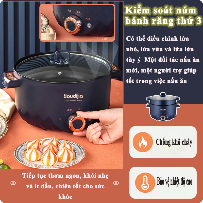 Nồi cơm điện mini đa năng，Có thể được sử dụng như, Hấp, Chiên, Nấu Cơm, Nấu Cháo Tặng Kèm -XQY-65