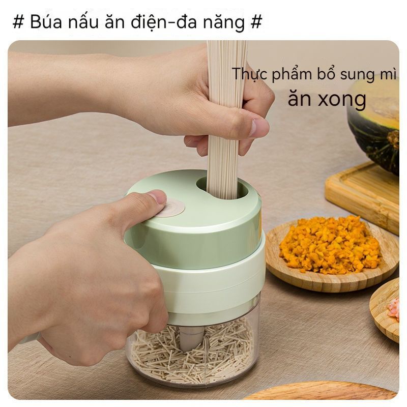 MÁY BĂM RAU CỦ QUẢ,TỎI KHÔNG DÂY SẠC USB