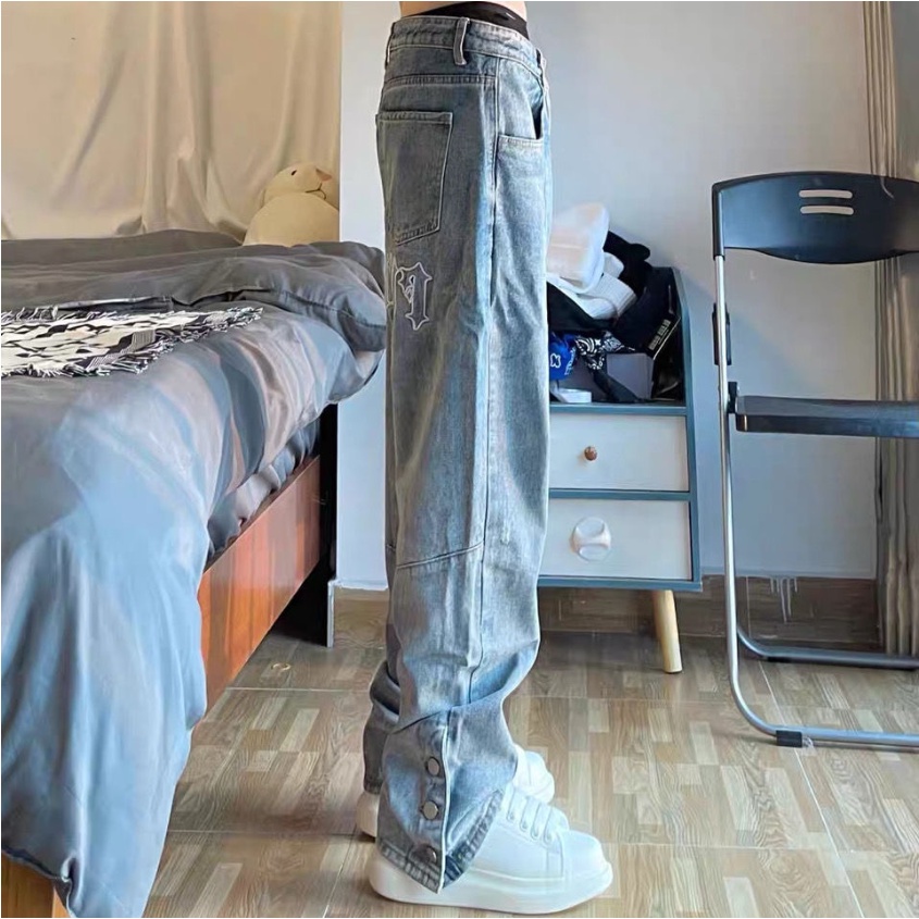 Mới Quần Jeans Dài Rách Gối quần jean nam Thời Trang Dành quần bò nữ phong cách Hàn Quốc ulzzang quần jean nữ chất đũi cao cấp quần bò nữ