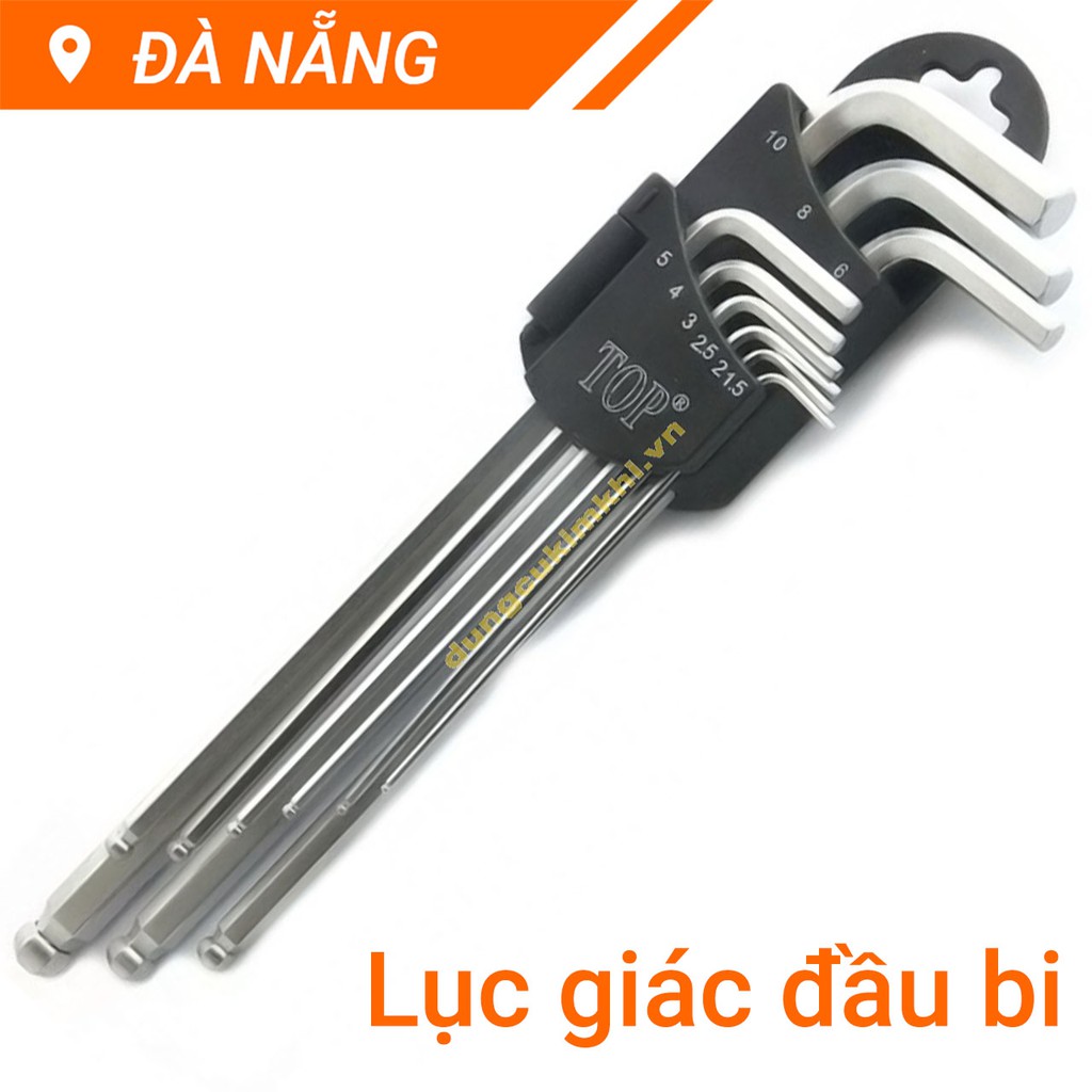 Bộ lục giác đầu bi 9 cây hệ mét Top TW-21009A